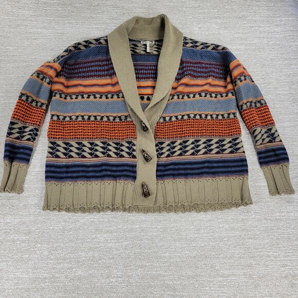 Kirra Wool Blend Toggle Cardigan Sweater Shawl Collar Boho Fall Knit Small - Picture 11 of 16
